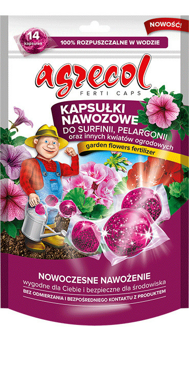 Kapsułki Nawozowe Do Surfinii Pelargonii oraz Innych Kwiatów Mineralny 210g Agrecol