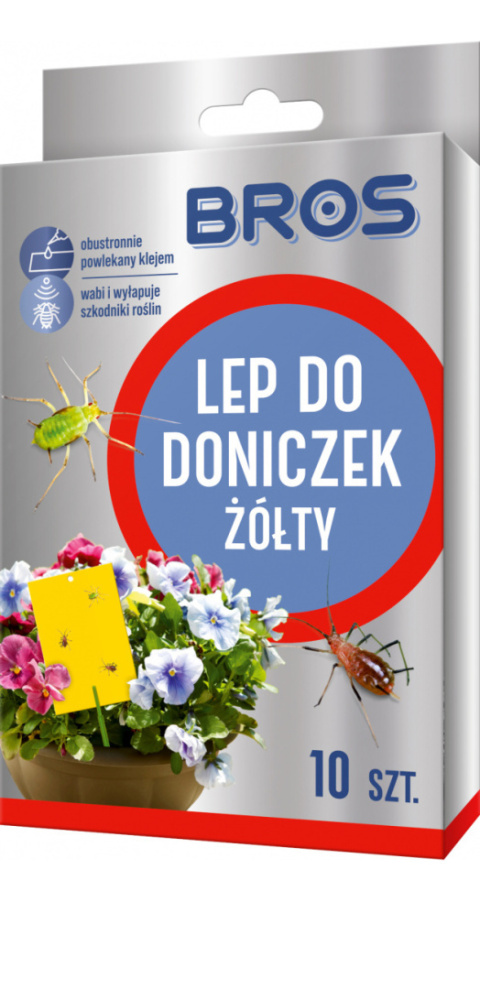 Pułapka Lep Na Owady Do Doniczek Żólty 10szt Do Wabienia Szkodników Roślin Bros