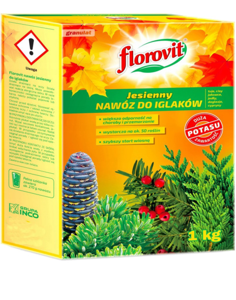 Nawóz Do Iglaków Jesienny Mineralny Granulat 1kg Florovit