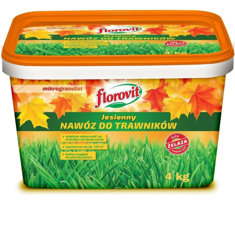Nawóz Do Trawy Jesienny Mineralny Granulat 4kg Florovit Nawóz Do Trawy Jesienny Mineralny Granulat 4kg Florovit