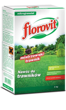 Nawóz Do Trawy z Mchem Mineralny Granulat 1kg Karton Mistrzowski Trawnik Florovit