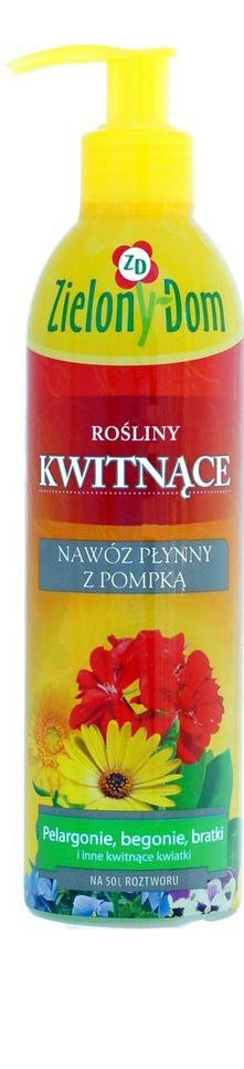 Nawóz Do Roślin Kwitnących z Pompką Mineralny Płynny 300ml Zielony Dom