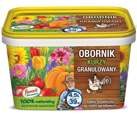 Obornik Kurzy Nawóz Naturalny Granulat 4,5L Pro Natura Florovit