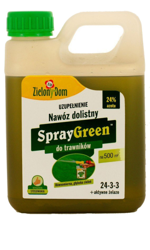 Nawóz Do Trawy Dolistny Mineralny Płynny 950ml Zapas SprayGreen Zielony Dom