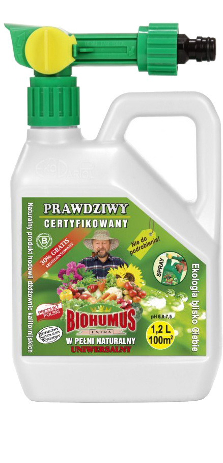 Biohumus Uniwersalny Naturalny Płynny 1,2l Spray Biohumus Extra Ekodarpol