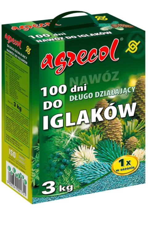 Nawóz Do Iglaków Długodziałający 100 Dni Mineralny Granulat 3kg Agrecol