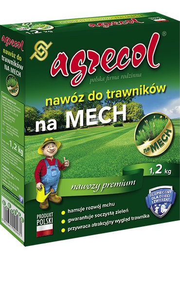 Nawóz Do Trawy z Mchem Zwalczający Mech Mineralny Granulat 1,2kg Agrecol