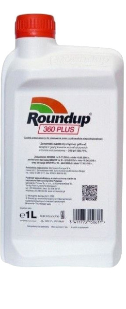 Roundup 360 Plus SL 1L Środek Chwastobójczy Na Chwasty Jednoliścienne i Dwuliścienne Monsanto