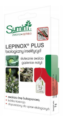 Lepinox Plus 5g Środek Do Zwalczania Ćmy Bukszpanowej i Gąsenic Motyli w Uprawach Roślin Sumin