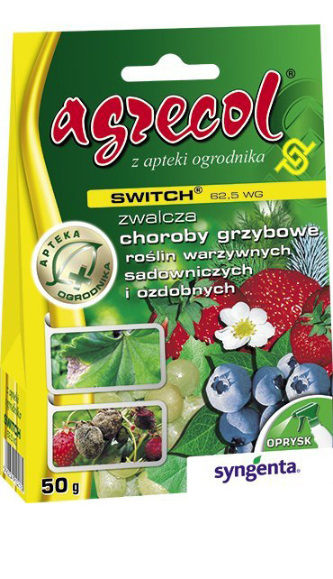 Switch 62,5 WG 5g Fungicyd Środek Grzybobójczy Do Zwalczania Chorób Grzybowych w Uprawach Roślin Agrecol Switch 62,5 WG 5g Fungicyd Środek Grzybobójczy Do Zwalczania Chorób Grzybowych w Uprawach Roślin Agrecol