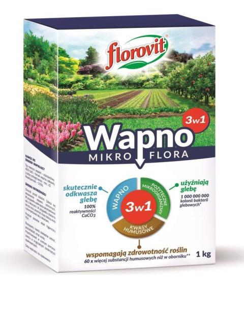 Wapno Nawozowe z Humusem i Mikroorganizmami 1kg Mikroflora 3w1 Florovit