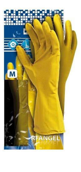 Rękawice Ochronne Lateksowe Flokowane Żółte S-(7) RF Y Reis