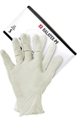 Rękawice Ochronne Lateksowe Białe S-(7) 100 szt. RALATEX(22) W Reis