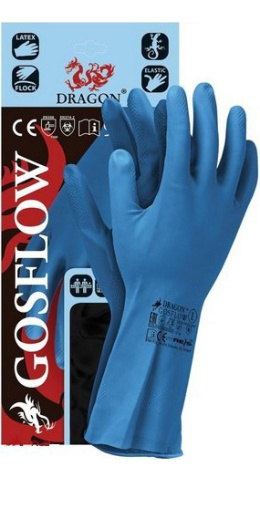 Rękawice Ochronne z Kauczuku Flokowane Niebieskie XL-(10) GOSFLOW Reis