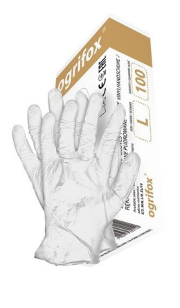 Rękawice Ochronne Lateksowe Pudrowane Białe L-(9) 100szt OX-LAT Ogrifox