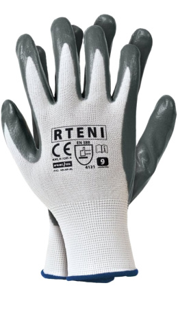 Rękawice Ochronne z Poliestru Powlekane Nitrylem (RTENI7)
