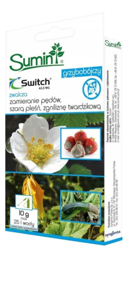 Switch 62,5 WG 10g Fungicyd Środek Grzybobójczy Do Zwalczania Chorób Grzybowych w Uprawach Roślin Sumin