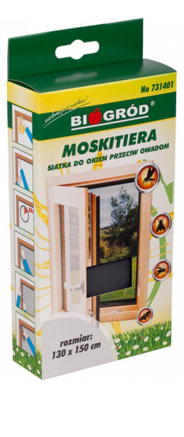 Moskitiera Siatka Przeciw Owadom Do Okna 130cm x 150cm Czarna Biogród