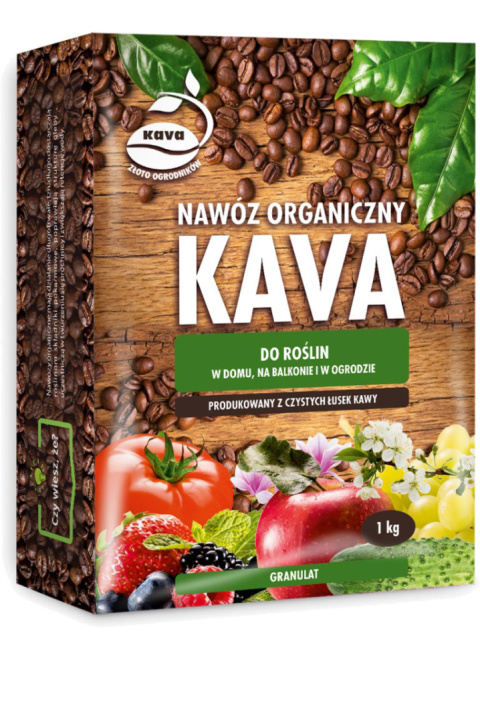 Nawóz Do Roślin w Domu Na Balkonie i Ogrodzie z Łusek Kawy Organiczny Granulat 1kg Kava