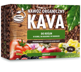 Nawóz Do Roślin w Domu Na Balkonie i Ogrodzie z Łusek Kawy Organiczny Granulat 4kg Kava