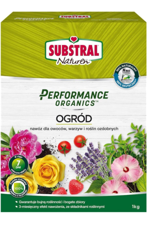 Nawóz Do Owoców, Warzyw i Roślin Ozdobnych Organiczny Granulat 1kg Performance Organics Substral Nawóz Do Owoców, Warzyw i Roślin Ozdobnych Organiczny Granulat 1kg Performance Organics Substral
