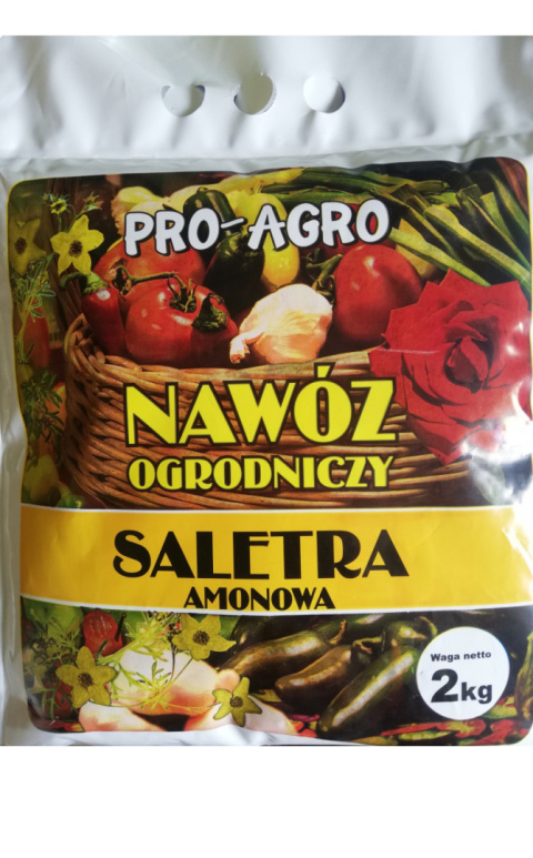 Nawóz Uniwersalny Saletra Amonowa Azotan Amonu Mineralny Granulat 2kg Pro-Agro Nawóz Uniwersalny Saletra Amonowa Azotan Amonu Mineralny Granulat 2kg Pro-Agro
