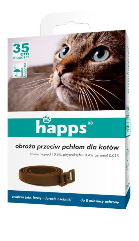 Obroża Na Pchły i Kleszcze Dla Kotów 35cm Happs Bros Obroża Na Pchły i Kleszcze Dla Kotów 35cm Happs Bros