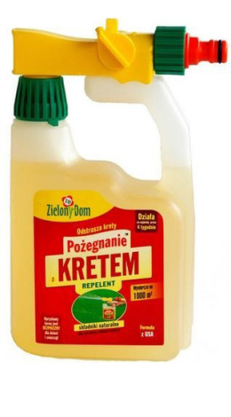 Płyn Odstraszający Krety Rozpylacz 950ml Pożegnanie z Kretem Zielony Dom