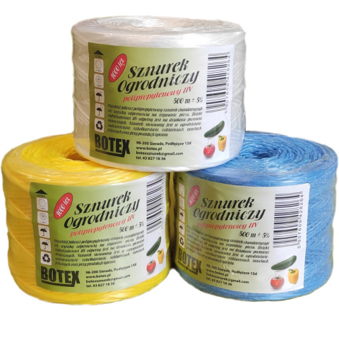 Sznurek Ogrodniczy TEX 1000 Polipropylenowy UV 500mb Botex Sznurek Ogrodniczy TEX 1000 Polipropylenowy UV 500mb Botex