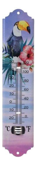 Termometr Dekoracyjny Tukan Fiolet 29,5x6,5cm