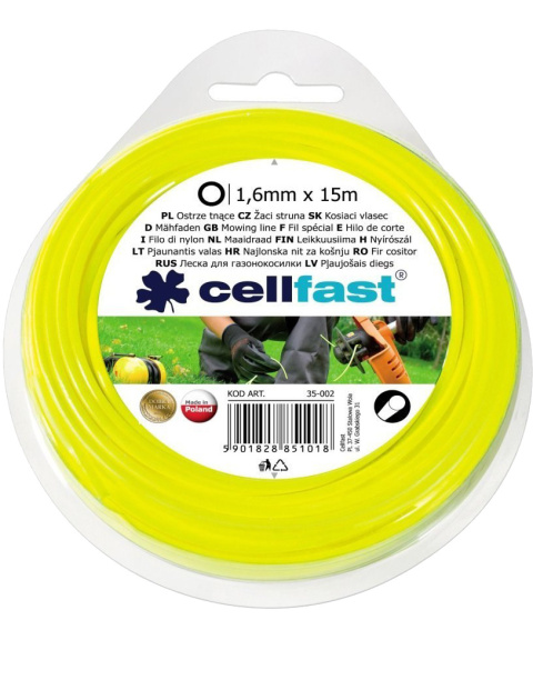 Żyłka do Podkaszarek Okrągła 1,6mm x 15mb Cellfast