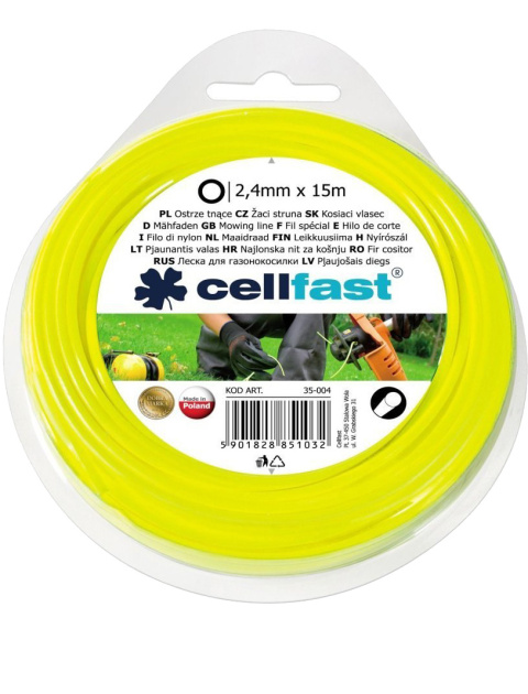 Żyłka do Podkaszarek Okrągła 2,4mm x 15mb Cellfast Żyłka do Podkaszarek Okrągła 2,4mm x 15mb Cellfast