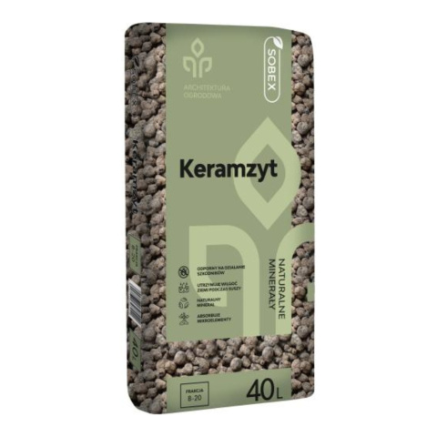 Keramzyt Ogrodniczy 8mm - 20mm 40L Sobex Keramzyt Ogrodniczy 8mm - 20mm 40L Sobex