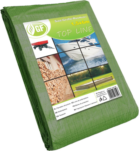 Plandeka Mega Gruba 260g 1,5m x 6m Zielona Top GF Line Plandeka Mega Gruba 260g 1,5m x 6m Zielona Top GF Line