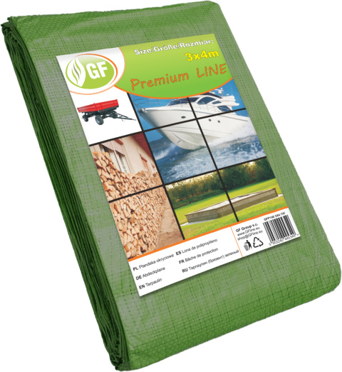 Plandeka Mocna 140g 3m x 4m Zielona Premium GF Line Plandeka Mocna 140g 3m x 4m Zielona Premium GF Line