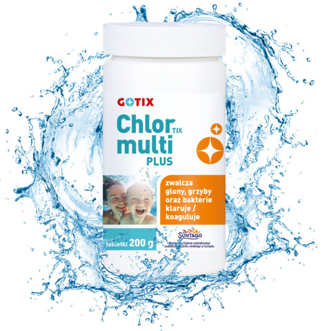 Chlor Do Basenu 80% Multi Tabletki 200g x 5szt 1kg ChlorTix Multi Gotix Chlor Do Basenu 80% Multi Tabletki 200g x 5szt 1kg ChlorTix Multi Gotix