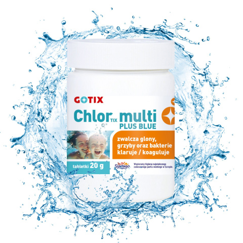 Chlor Do Basenu 80% Multi Tabletki Niebieskie 20g x 25szt 500g ChlorTix Multi Blue Gotix Chlor Do Basenu 80% Multi Tabletki Niebieskie 20g x 25szt 500g ChlorTix Multi Blue Gotix