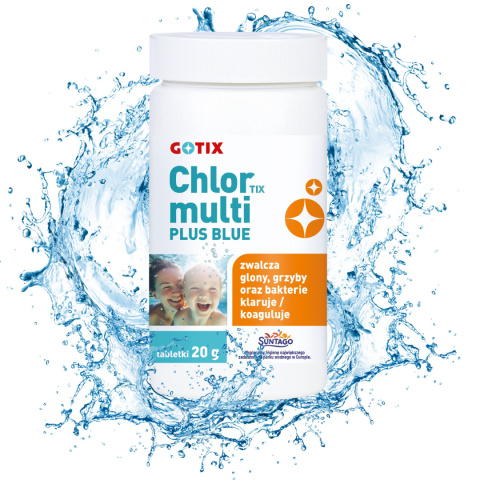 Chlor Do Basenu 80% Multi Tabletki Niebieskie 20g x 50szt 1kg ChlorTix Multi Blue Gotix Chlor Do Basenu 80% Multi Tabletki Niebieskie 20g x 50szt 1kg ChlorTix Multi Blue Gotix