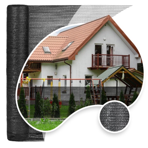 Siatka Cieniująca Grafitowa 60g/m2 150cm x 25mb 59% Zacienienia Lustan