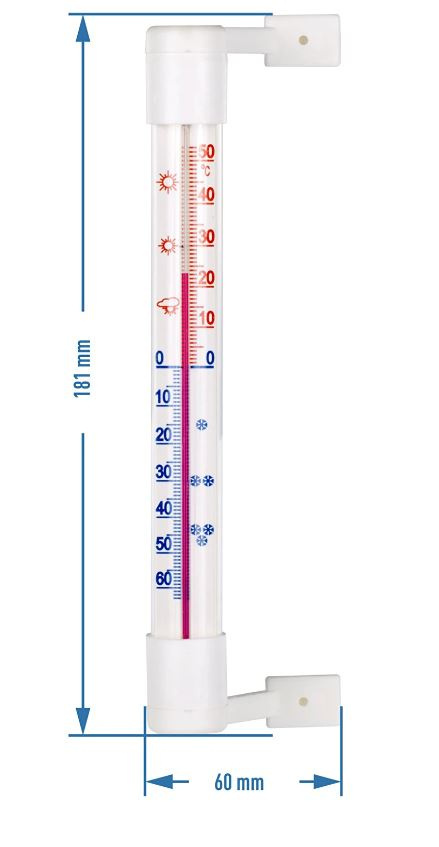 Termometr Zewnętrzny Zaokienny Rurka z Białą Skalą Biały 18cm x 2,1cm 022202 Bioterm Termometr Zewnętrzny Zaokienny Rurka z Białą Skalą Biały 18cm x 2,1cm 022202 Bioterm