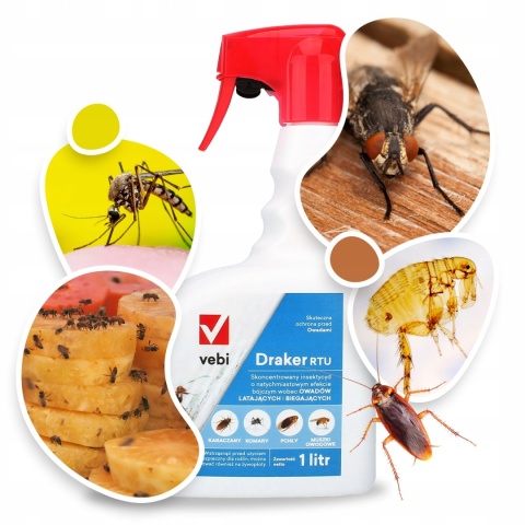 Draker RTU Spray Środek Owadobójczy Na Mrówki Pchły Kleszcze Komary 1l vebi Draker RTU Spray Środek Owadobójczy Na Mrówki Pchły Kleszcze Komary 1l vebi