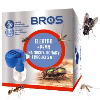 Elektrofumigator Owadobójczy z Płynem 3w1 Na Muchy Komary i Mrówki Bros