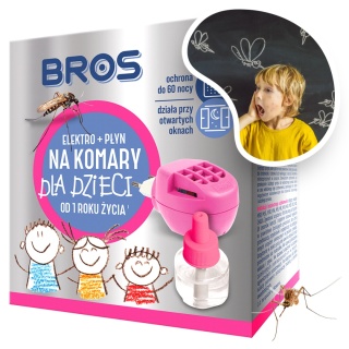 Elektrofumigator Owadobójczy z Płynem Na Komary Dla Dzieci Bros