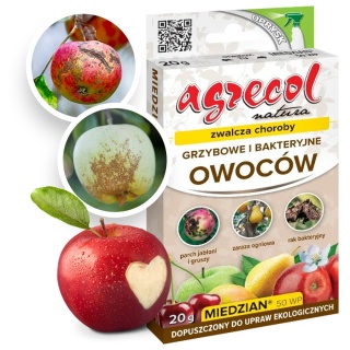 Miedzian 50 WP 20g Fungicyd Środek Grzybobójczy Do Zwalczania Chorób Grzybowych w Uprawach Roślin Agrecol