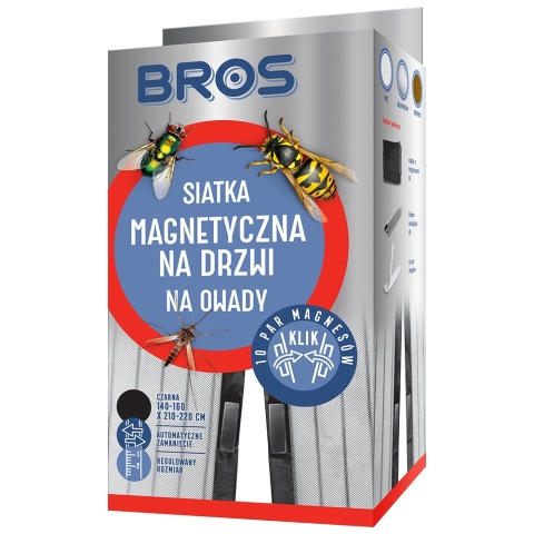 Moskitiera Siatka Przeciw Owadom Do Drzwi 160cm x 220cm Czarna BROS