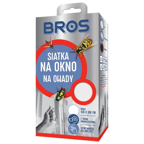 Moskitiera Siatka Przeciw Owadom Do Okna 150cm x 180cm Biała BROS