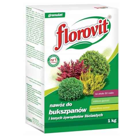 Nawóz Do Bukszpanów Mineralny Granulat 1kg Karton Florovit Nawóz Do Bukszpanów Mineralny Granulat 1kg Karton Florovit