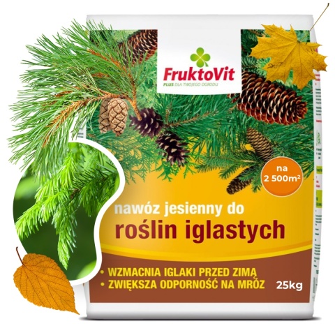 Nawóz Do Iglaków Jesienny Mineralny Granulat 25kg Plus Fruktovit
