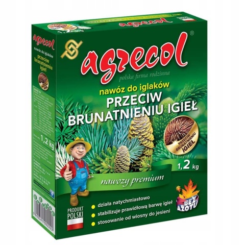 Nawóz Do Iglaków Przeciw Brązowieniu Igieł Mineralny Granulat 1,2kg Agrecol Nawóz Do Iglaków Przeciw Brązowieniu Igieł Mineralny Granulat 1,2kg Agrecol