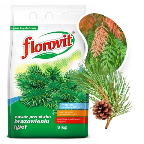 Nawóz Do Iglaków Przeciw Brązowieniu Igieł Mineralny Krystaliczny 3kg Florovit Nawóz Do Iglaków Przeciw Brązowieniu Igieł Mineralny Krystaliczny 3kg Florovit